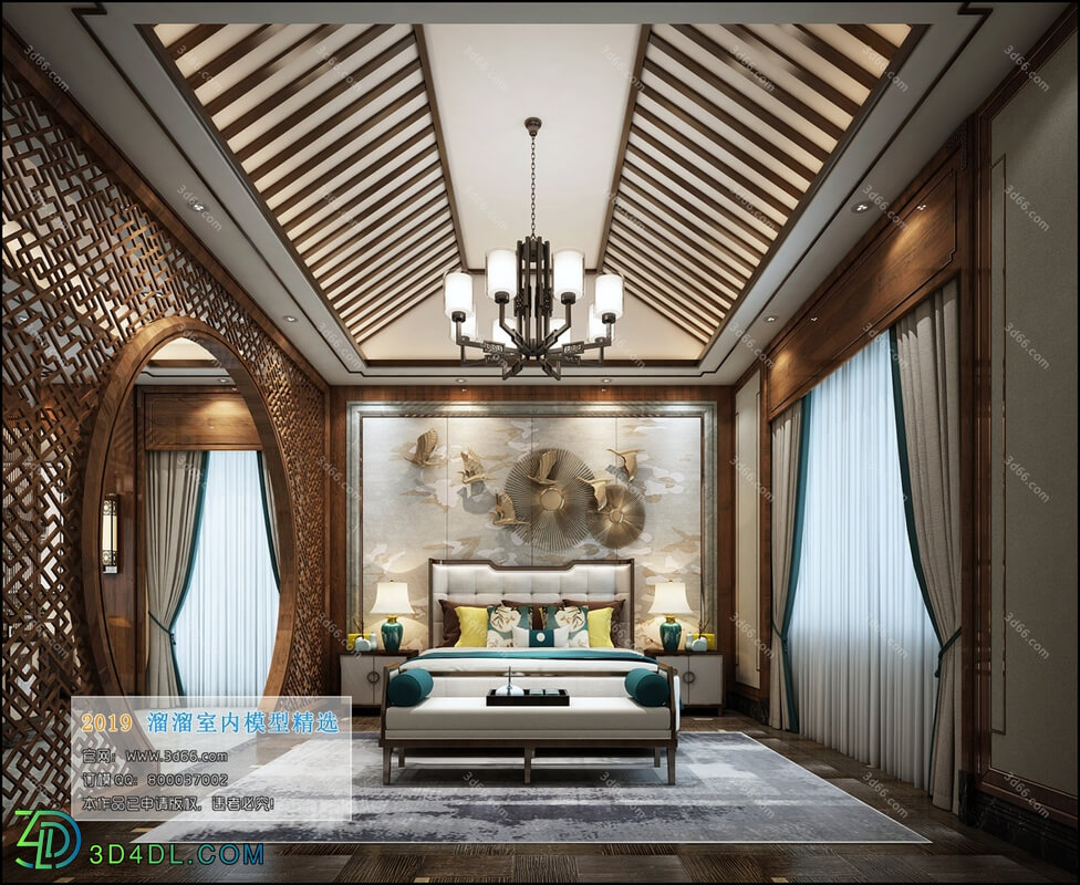 3D66 2019 Bedroom Chinese style C014