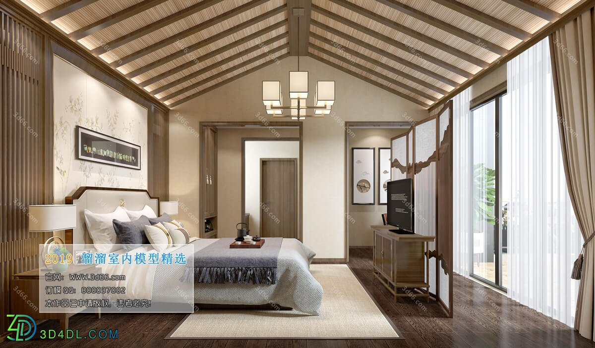 3D66 2019 Bedroom Chinese style C019