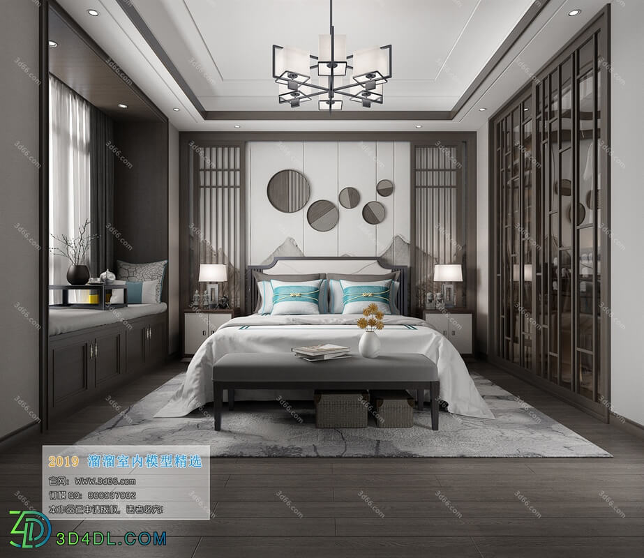 3D66 2019 Bedroom Chinese style C041