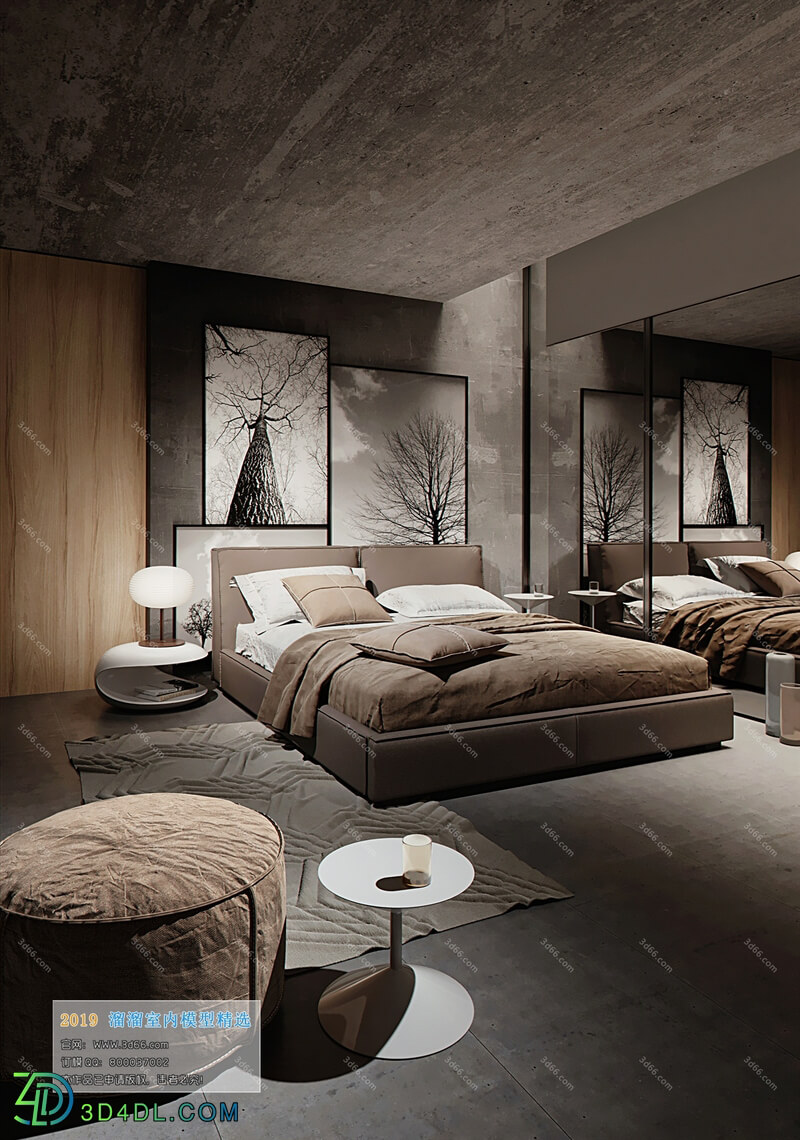 3D66 2019 Bedroom Industrial style H001