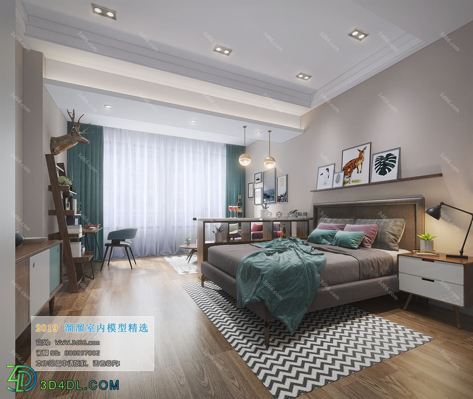 3D66 2019 Bedroom Nordic style M001