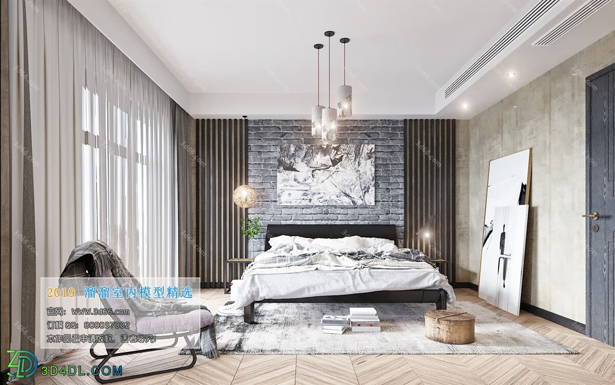 3D66 2019 Bedroom Nordic style M007