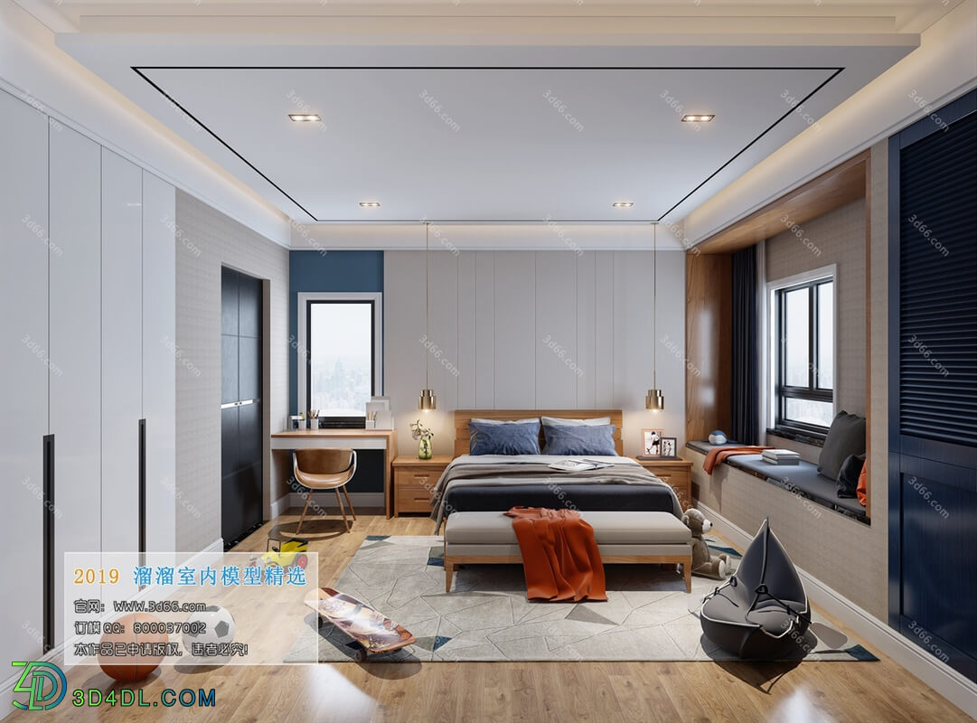 3D66 2019 Bedroom Nordic style M008