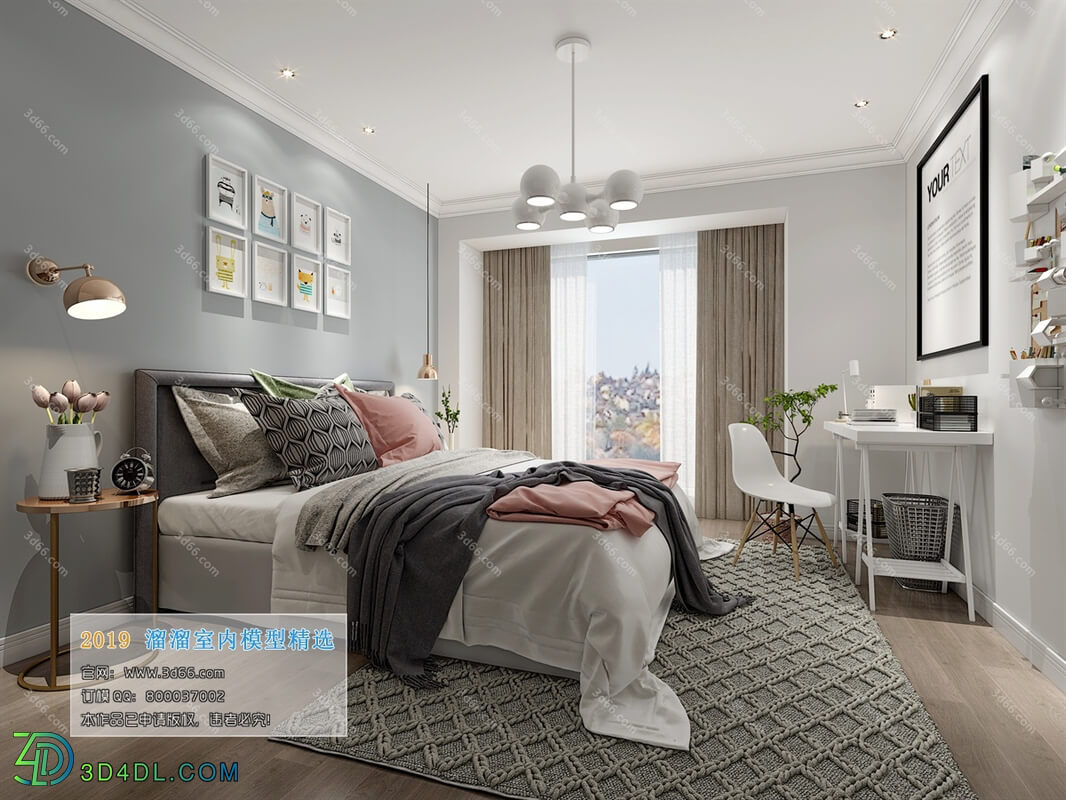 3D66 2019 Bedroom Nordic style M010