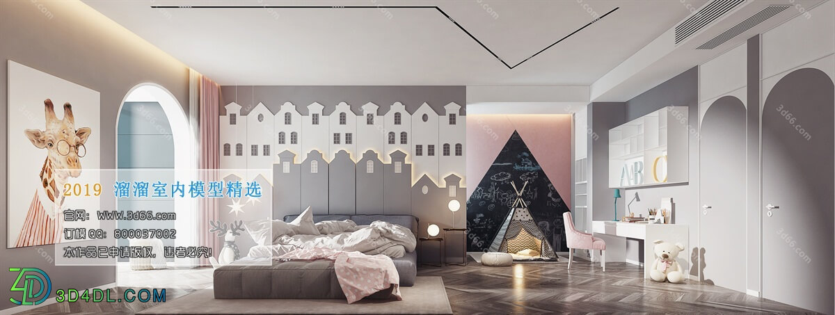 3D66 2019 Bedroom Nordic style M015