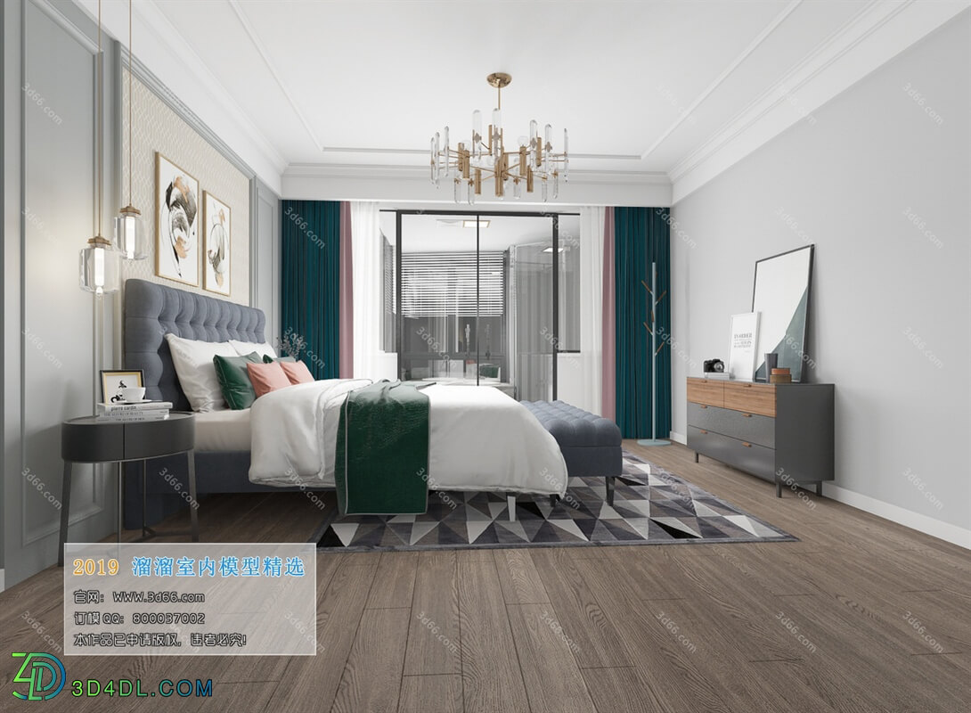 3D66 2019 Bedroom Nordic style M027