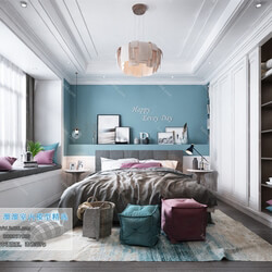 3D66 2019 Bedroom Nordic style M028 