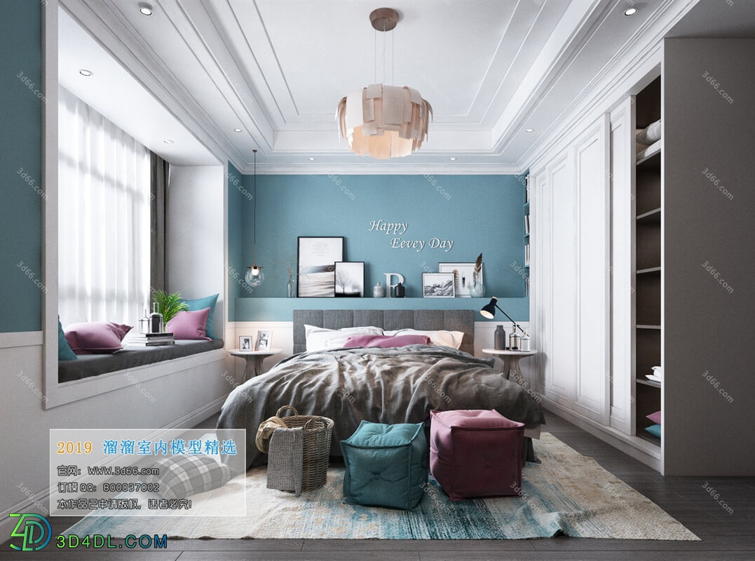 3D66 2019 Bedroom Nordic style M028