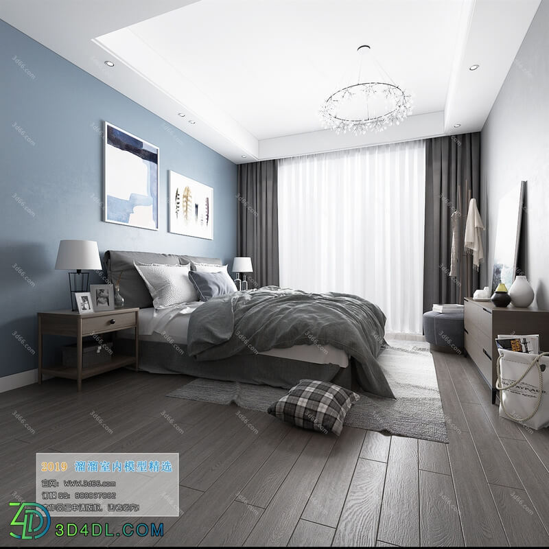 3D66 2019 Bedroom Nordic style M030