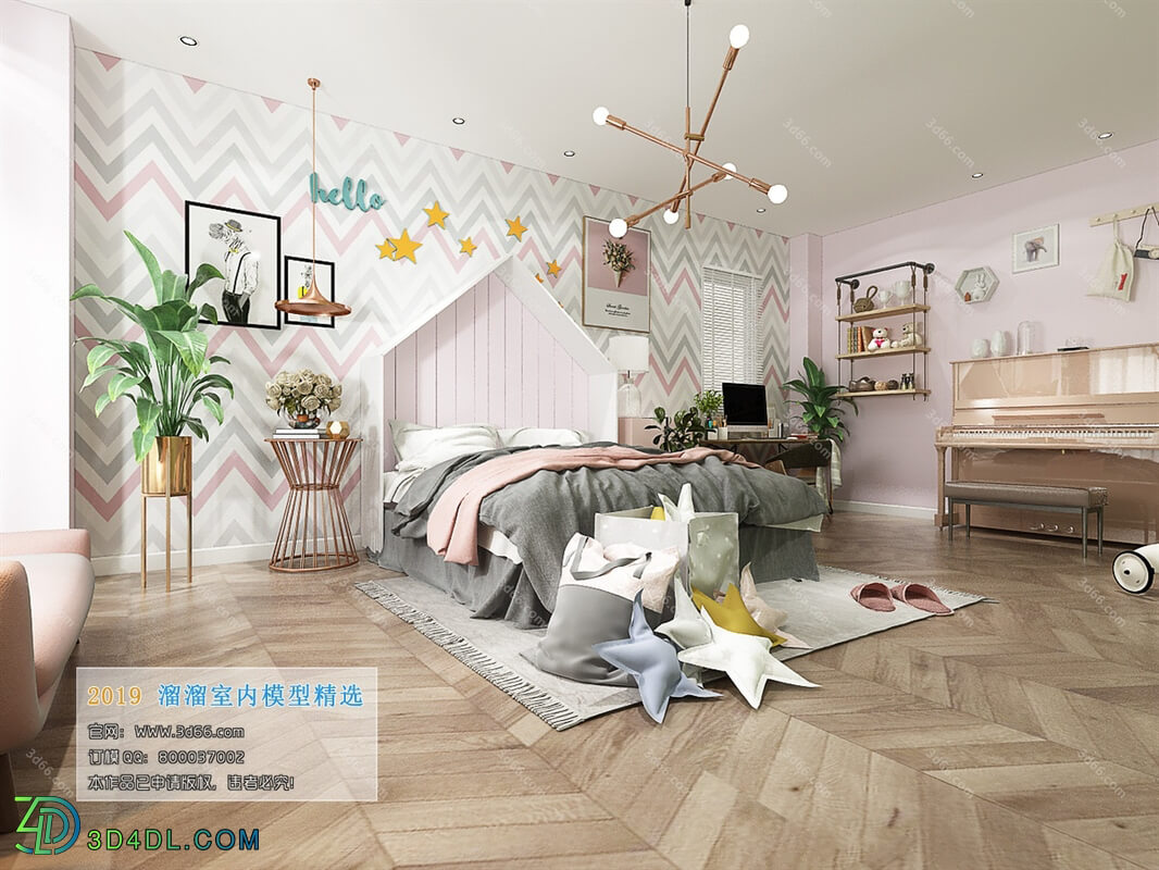 3D66 2019 Bedroom Nordic style M031