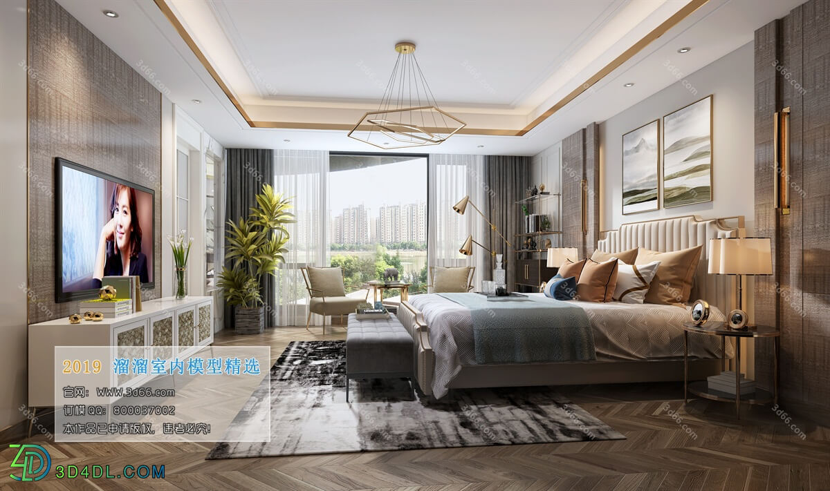 3D66 2019 Bedroom Postmodern style B005