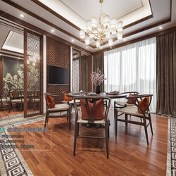 3D66 2019 Dining Interiors Chinese style C001 