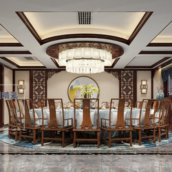 3D66 2019 Dining Interiors Chinese style C003 