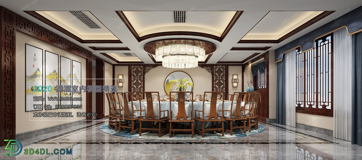 3D66 2019 Dining Interiors Chinese style C003