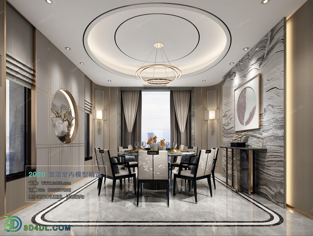 3D66 2019 Dining Interiors Chinese style C004