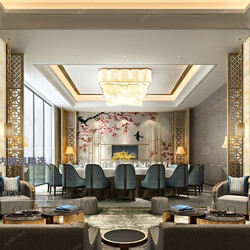3D66 2019 Dining Interiors Chinese style C007 