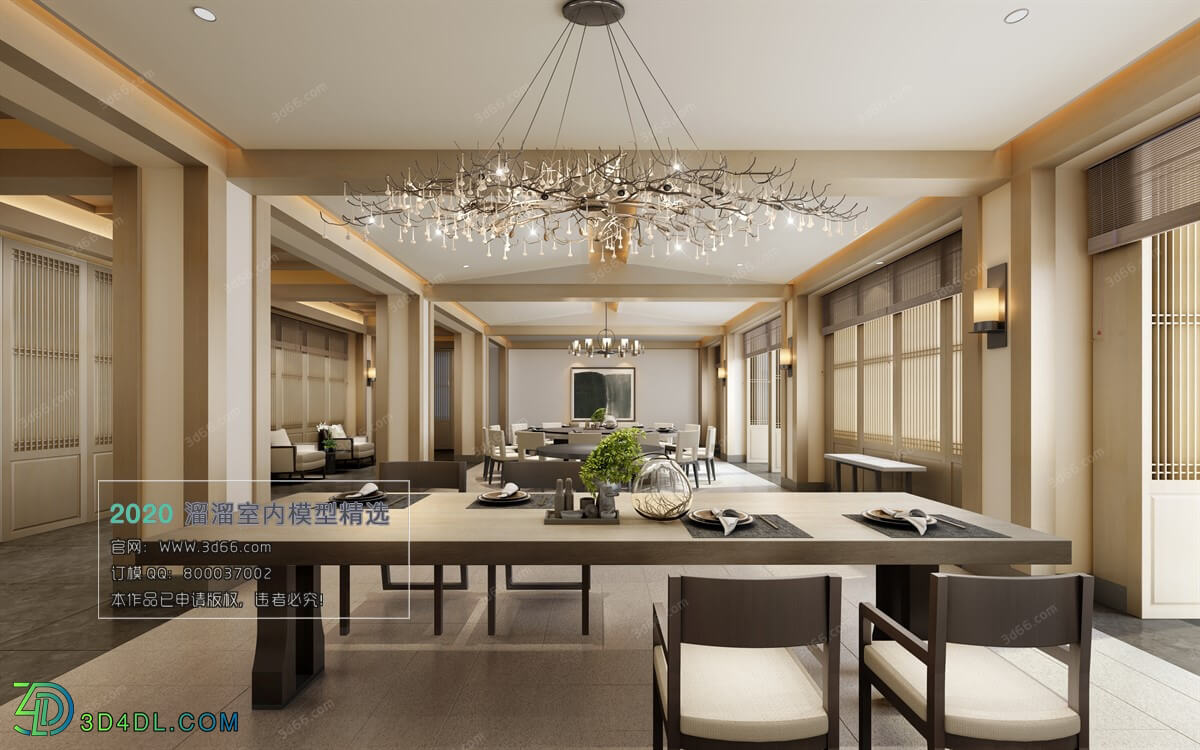 3D66 2019 Dining Interiors Chinese style C008