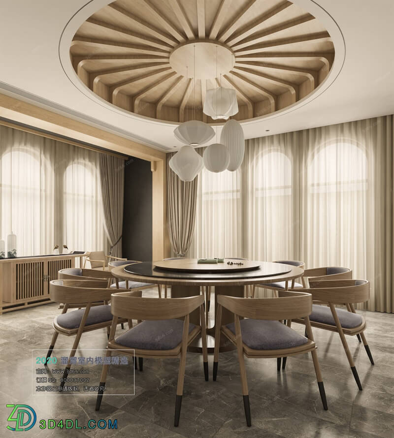 3D66 2019 Dining Interiors Chinese style C012