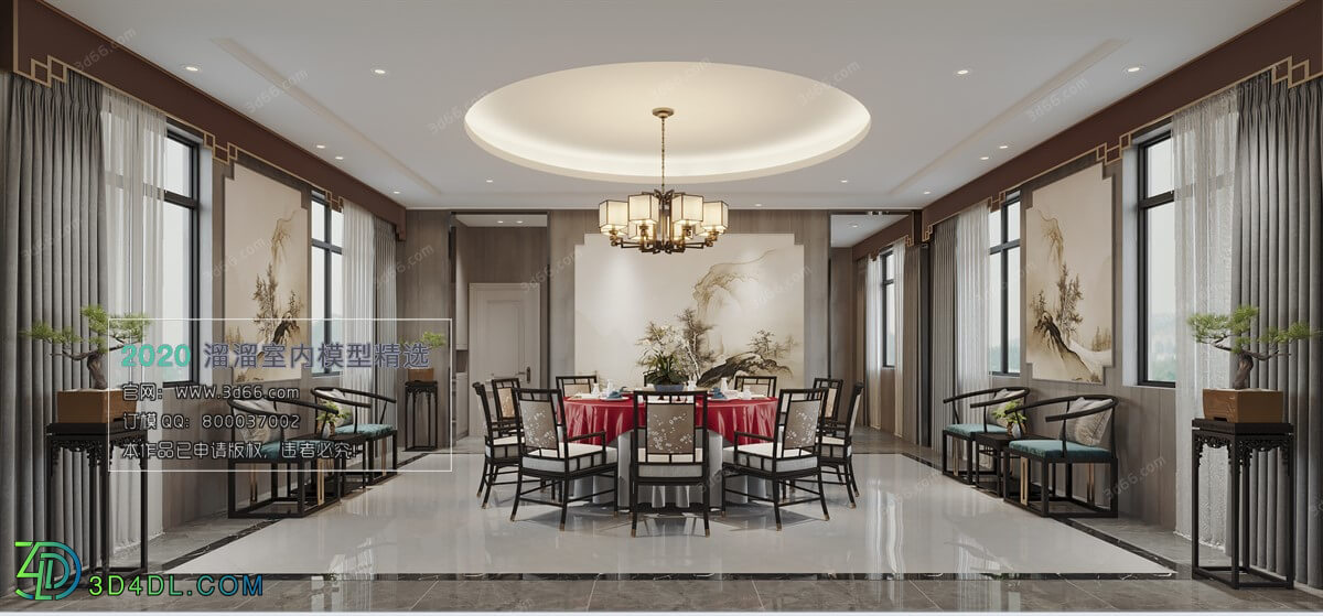 3D66 2019 Dining Interiors Chinese style C013