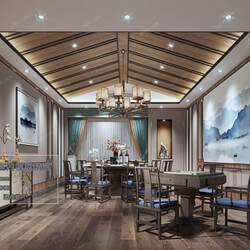 3D66 2019 Dining Interiors Chinese style C015 