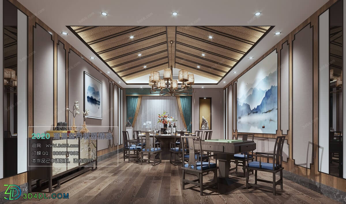 3D66 2019 Dining Interiors Chinese style C015