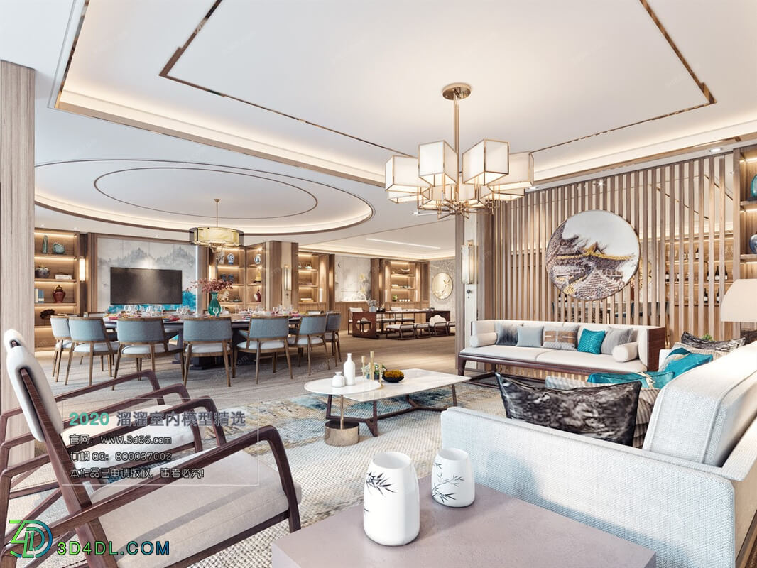 3D66 2019 Dining Interiors Chinese style C016