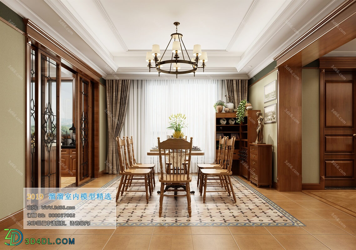 3D66 2019 Dining Room & Kitchen American style E004