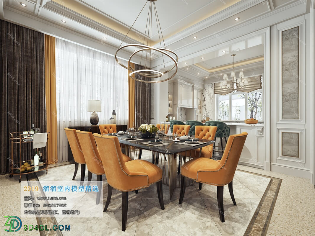 3D66 2019 Dining Room & Kitchen American style E005