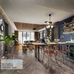 3D66 2019 Dining Room & Kitchen American style E006 