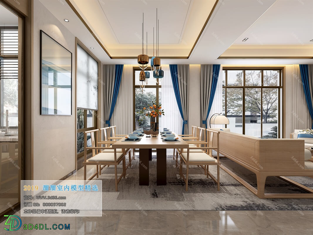 3D66 2019 Dining Room & Kitchen Chinese style C006