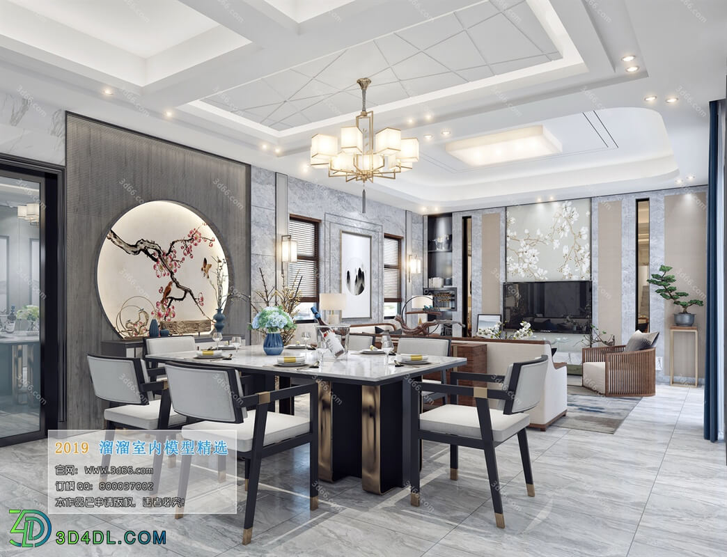 3D66 2019 Dining Room & Kitchen Chinese style C008