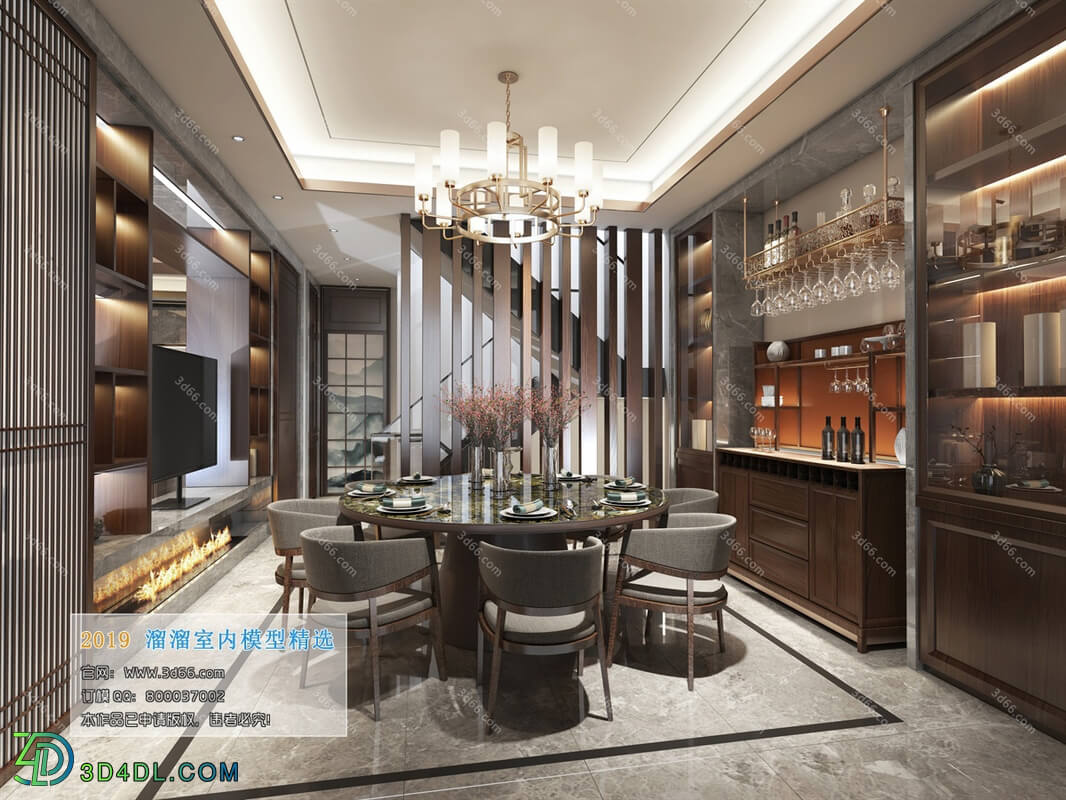 3D66 2019 Dining Room & Kitchen Chinese style C009