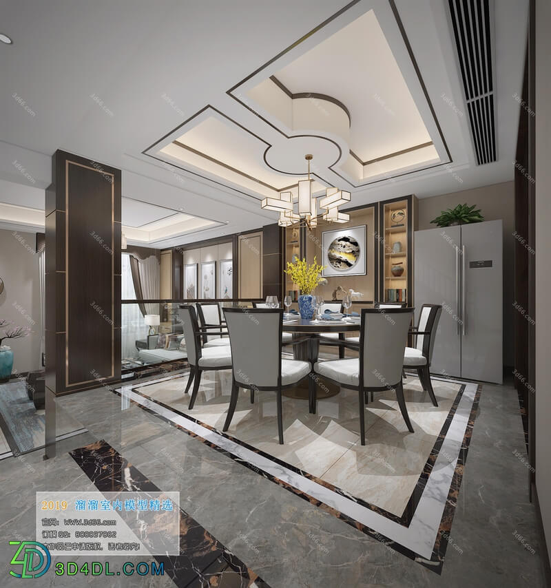 3D66 2019 Dining Room & Kitchen Chinese style C017