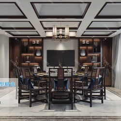 3D66 2019 Dining Room & Kitchen Chinese style C028 