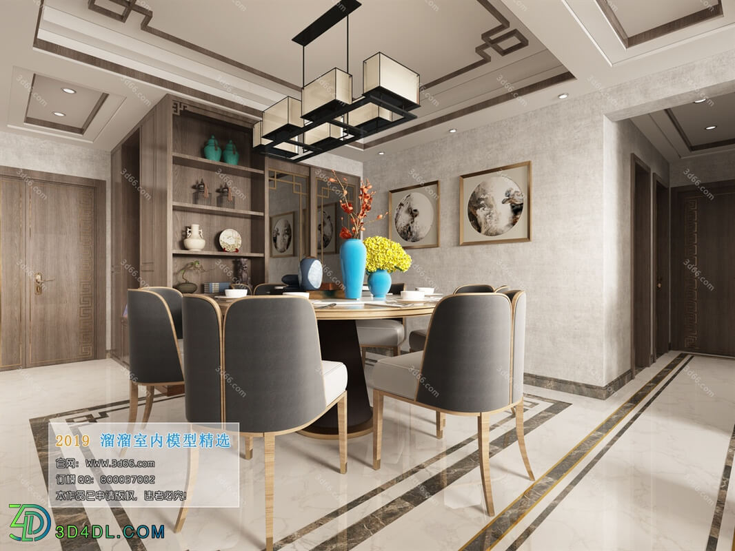 3D66 2019 Dining Room & Kitchen Chinese style C029