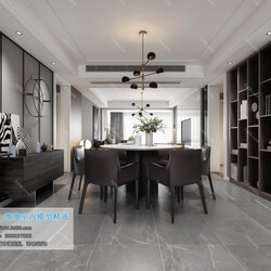 3D66 2019 Dining Room & Kitchen Modern style A011 