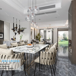 3D66 2019 Dining Room & Kitchen Modern style A032 