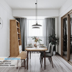 3D66 2019 Dining Room & Kitchen Nordic style M001 