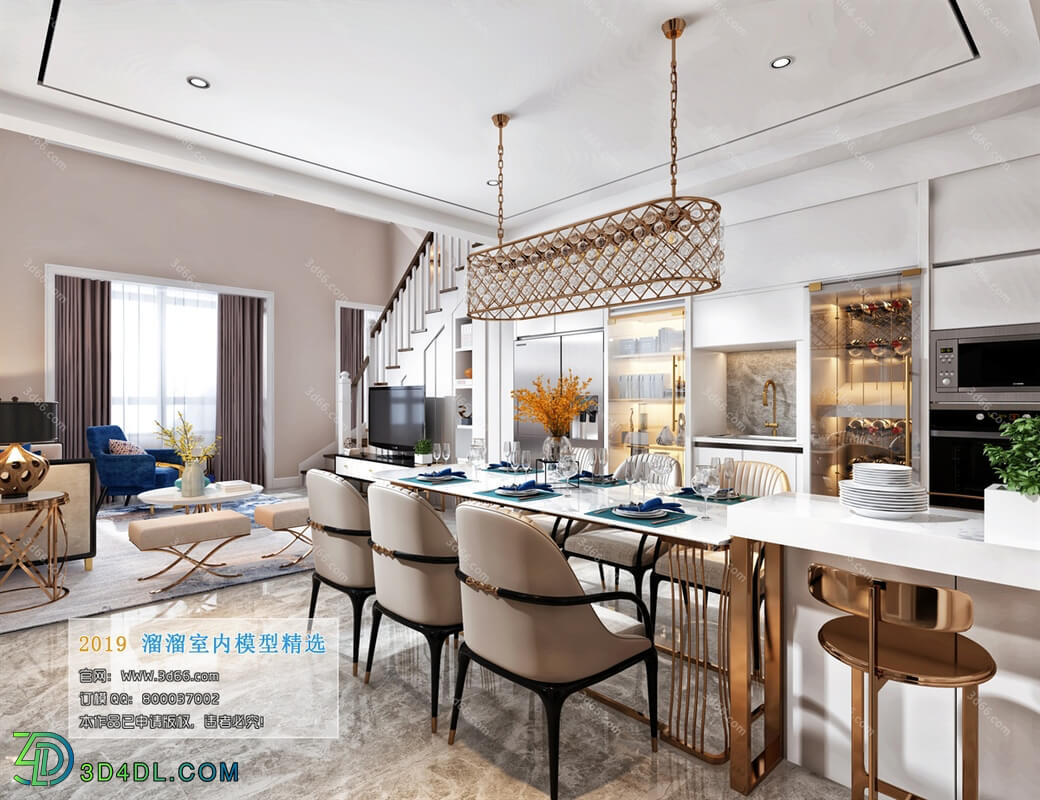 3D66 2019 Dining Room & Kitchen Postmodern style B003