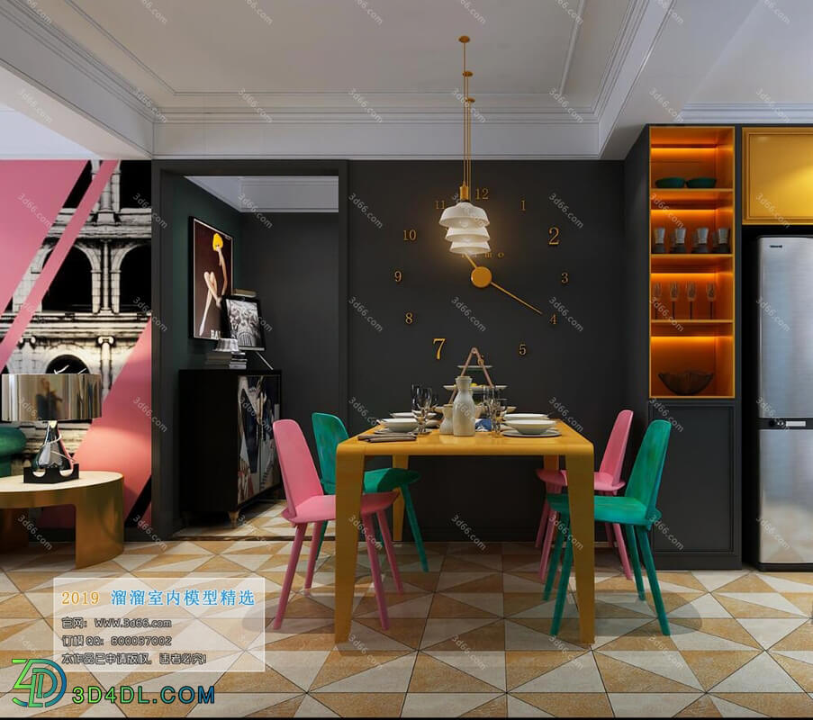 3D66 2019 Dining Room & Kitchen Postmodern style B008