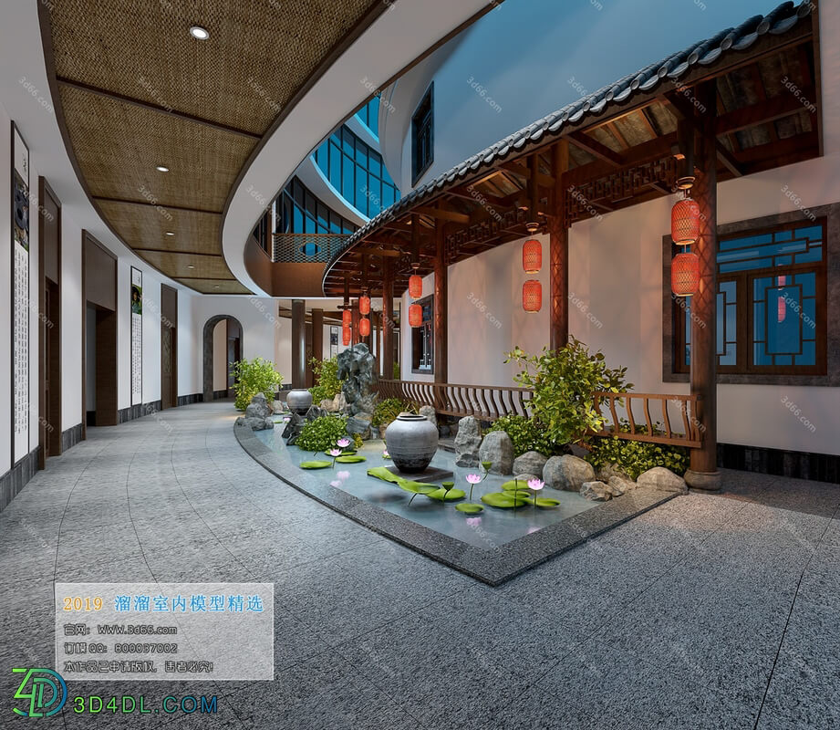 3D66 2019 Elevator Lobby & Aisle Chinese style C002