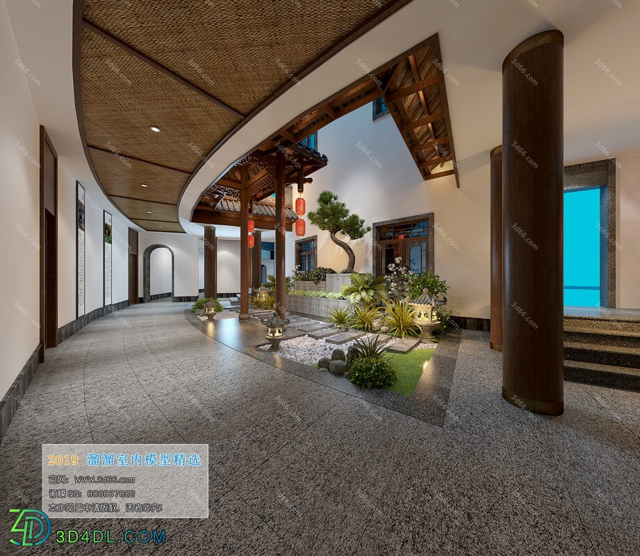 3D66 2019 Elevator Lobby & Aisle Chinese style C002