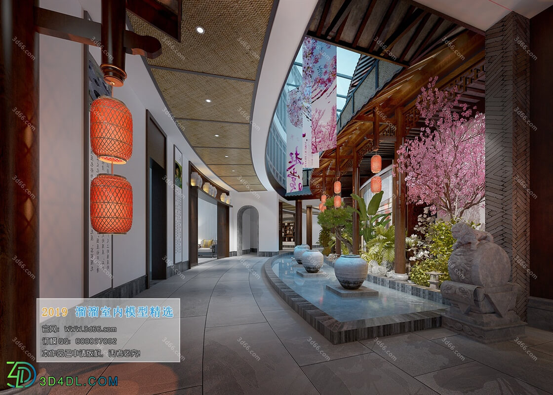 3D66 2019 Elevator Lobby & Aisle Chinese style C003