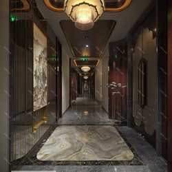 3D66 2019 Elevator Lobby & Aisle Chinese style C004 