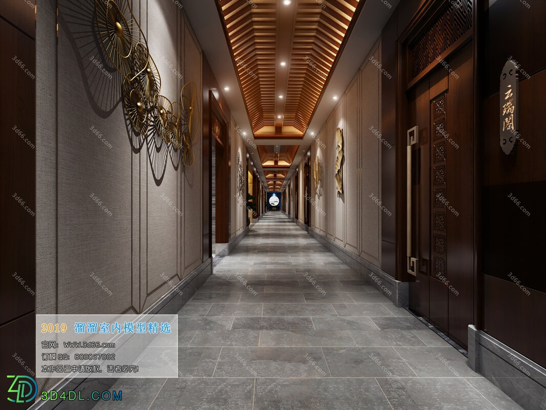 3D66 2019 Elevator Lobby & Aisle Chinese style C006
