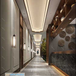3D66 2019 Elevator Lobby & Aisle Chinese style C010 