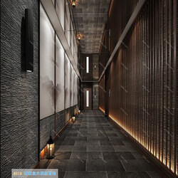 3D66 2019 Elevator Lobby & Aisle Chinese style C013 