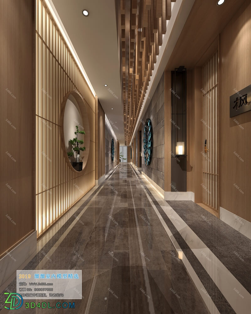 3D66 2019 Elevator Lobby & Aisle Chinese style C014