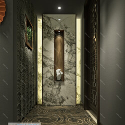 3D66 2019 Elevator Lobby & Aisle Chinese style C017 