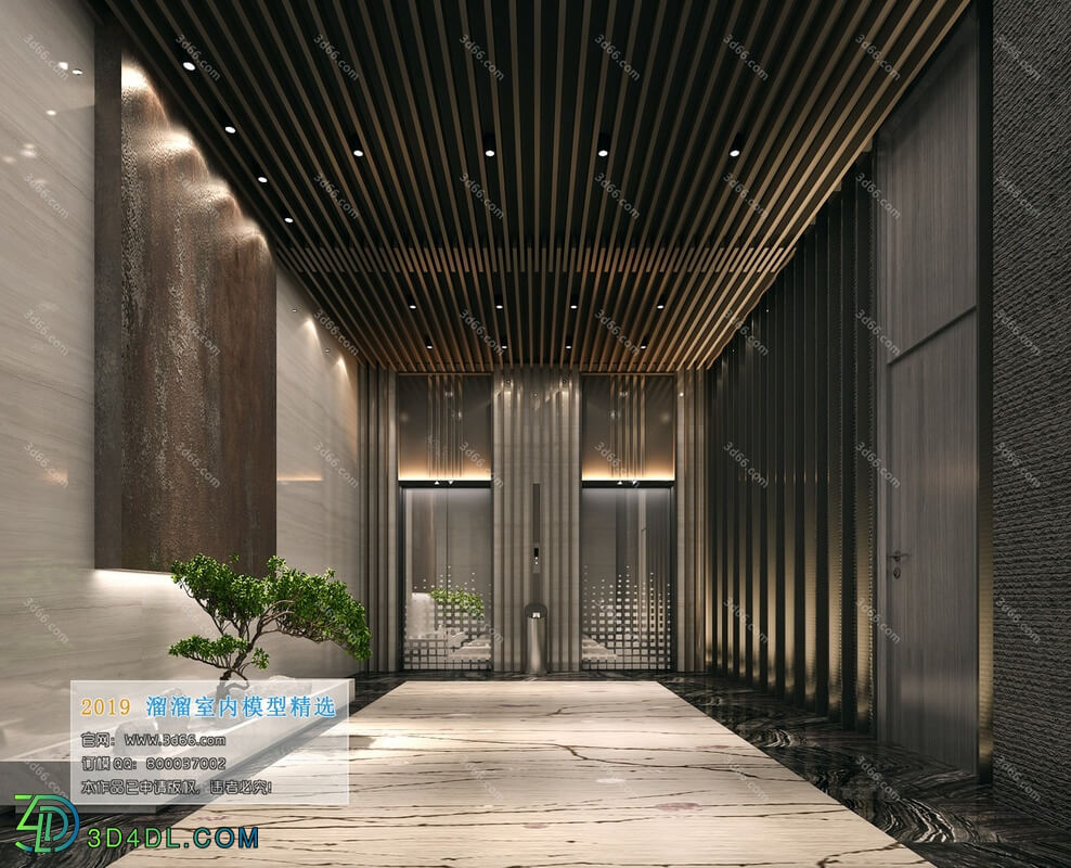 3D66 2019 Elevator Lobby & Aisle Chinese style C020